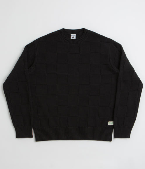 Service Works Check Knit Crewneck Sweatshirt - Black