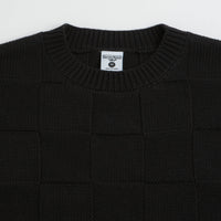 Service Works Check Knit Crewneck Sweatshirt in Black thumbnail