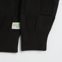 Service Works Check Knit Crewneck Sweatshirt in Black thumbnail