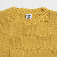 Service Works Check Knit Crewneck Sweatshirt in Ochre thumbnail