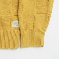 Service Works Check Knit Crewneck Sweatshirt in Ochre thumbnail