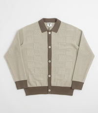 Service Works Check Panel Cardigan in Mushroom