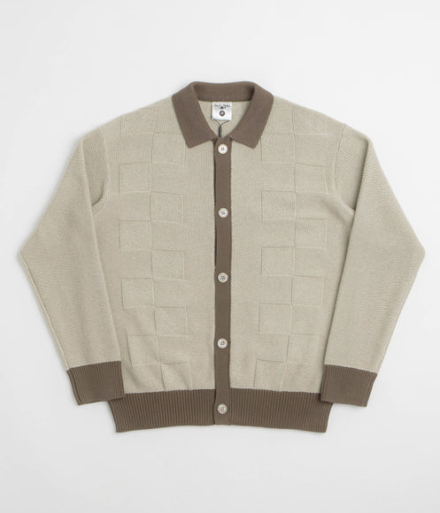 Service Works Check Panel Cardigan - Mushroom