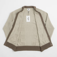 Service Works Check Panel Cardigan - Mushroom thumbnail