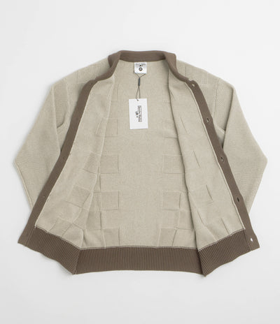 Service Works Check Panel Cardigan - Mushroom