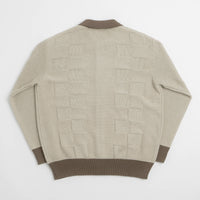 Service Works Check Panel Cardigan - Mushroom thumbnail
