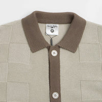 Service Works Check Panel Cardigan - Mushroom thumbnail