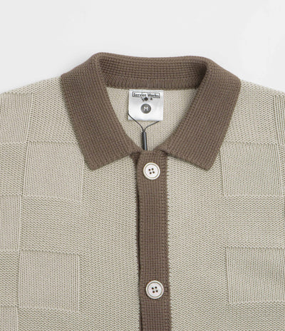 Service Works Check Panel Cardigan - Mushroom