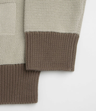 Service Works Check Panel Cardigan - Mushroom