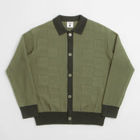 Service Works Check Panel Cardigan - Olive thumbnail