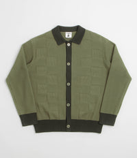 Service Works Check Panel Cardigan in Olive