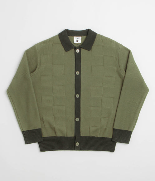 Service Works Check Panel Cardigan - Olive