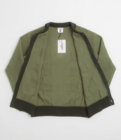 Service Works Check Panel Cardigan - Olive