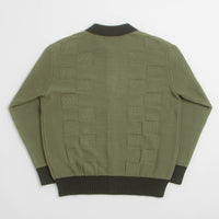 Service Works Check Panel Cardigan - Olive thumbnail