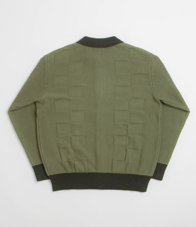 Service Works Check Panel Cardigan - Olive