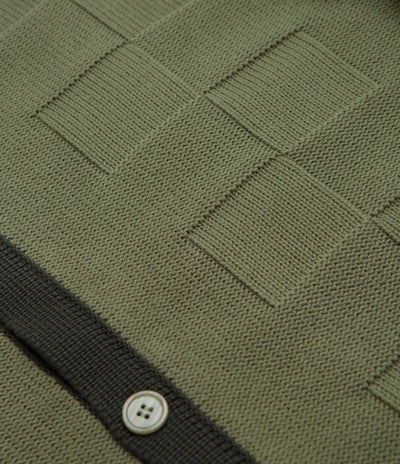Service Works Check Panel Cardigan - Olive