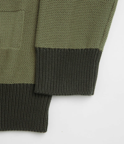 Service Works Check Panel Cardigan - Olive