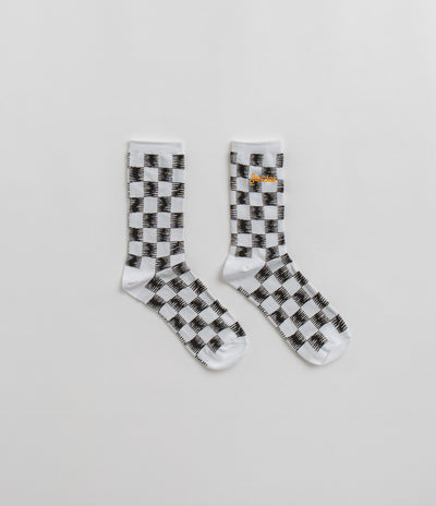 Service Works Checker Socks in Black and White Checker