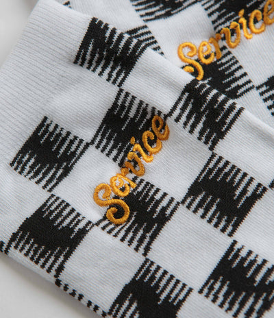 Service Works Checker Socks in Black and White Checker