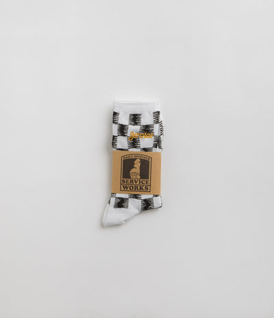 Service Works Checker Socks in Black and White Checker