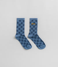 Service Works Checker Socks in Blue Checker
