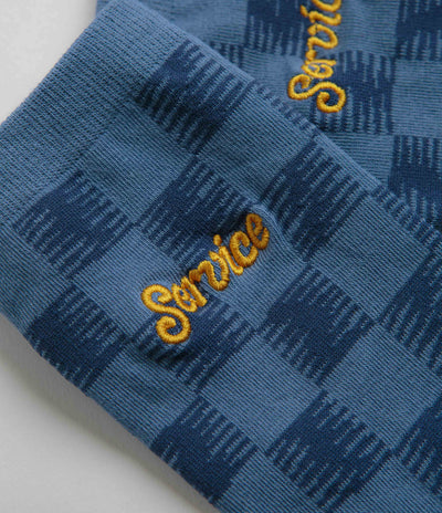 Service Works Checker Socks in Blue Checker