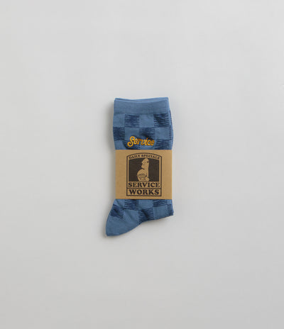 Service Works Checker Socks in Blue Checker