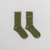 Service Works Checker Socks in Green Checker thumbnail