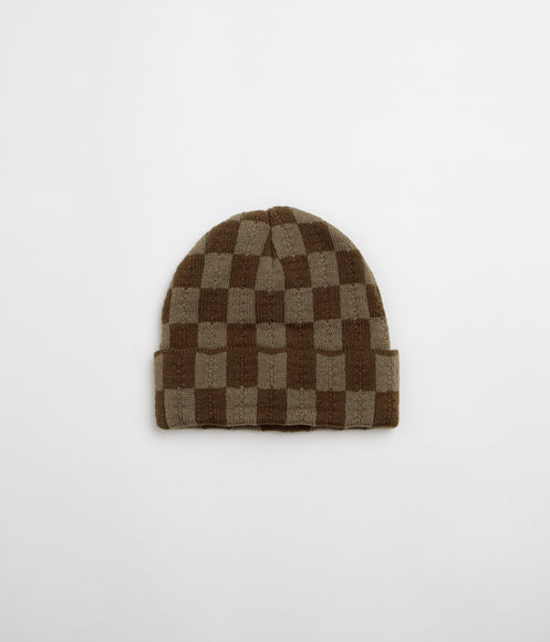 Service Works Chunky Check Beanie - Brown