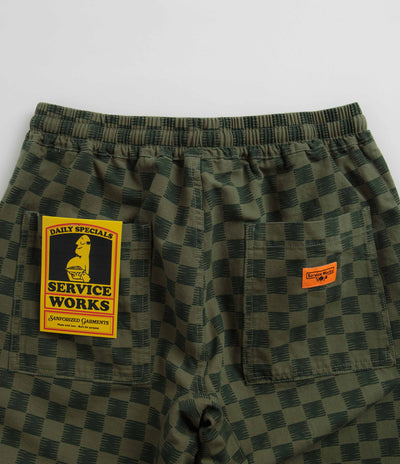 Service Works Classic Chef Pants in Green Checker