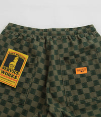 Service Works Classic Chef Shorts - Green Checker | Flatspot