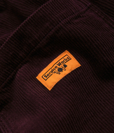 Service Works Classic Corduroy Chef Pants in Plum
