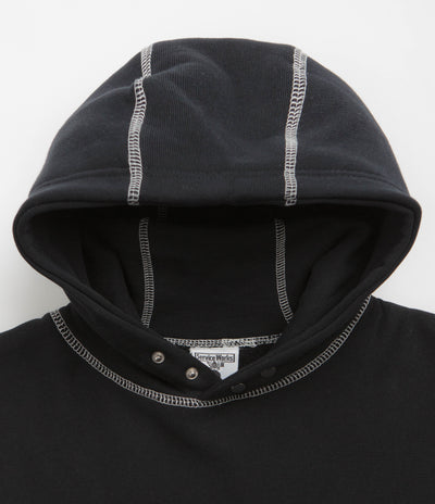Service Works Contrast Stitch Hoodie - Black
