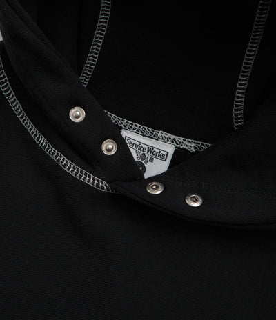Service Works Contrast Stitch Hoodie - Black