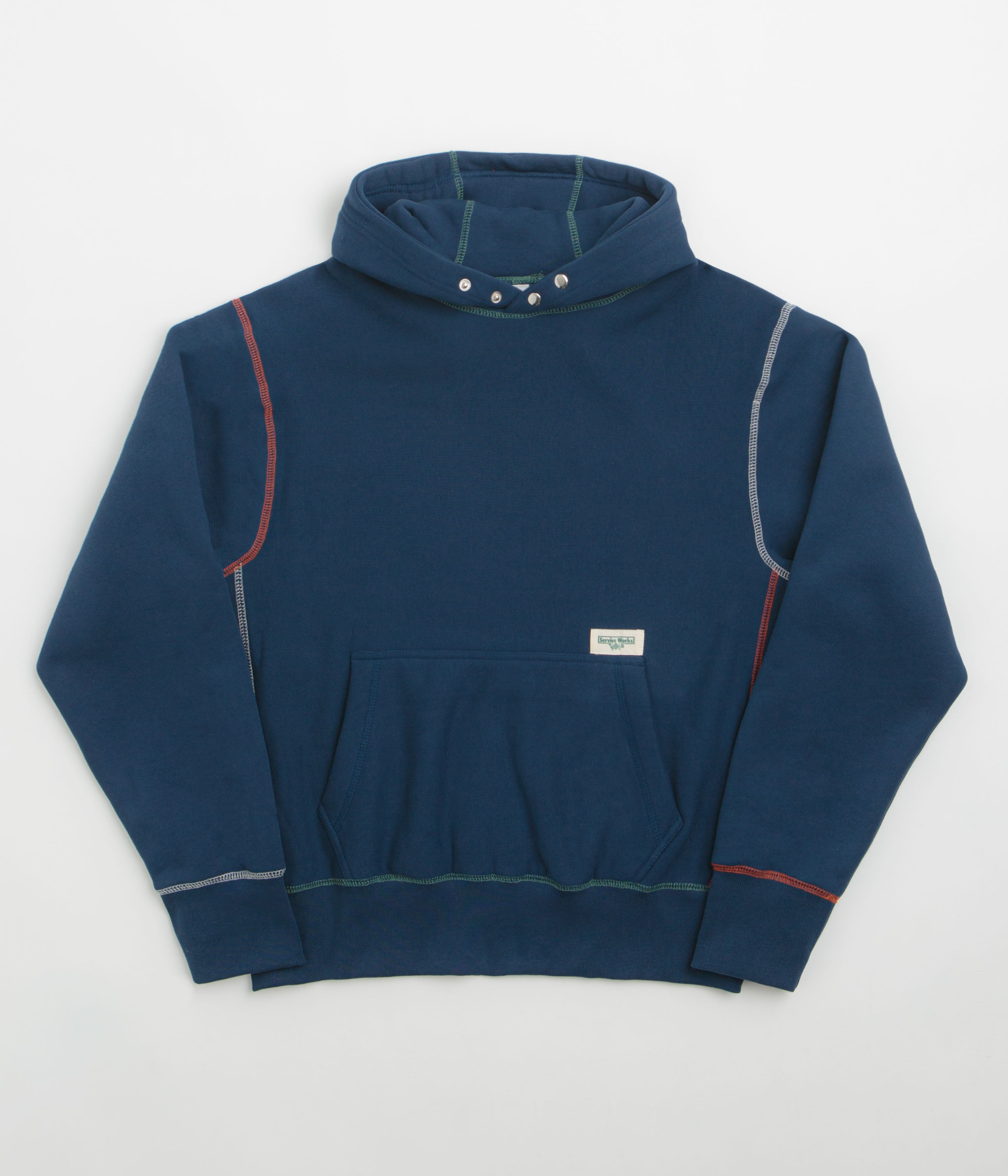 Service Works Contrast Stitch Hoodie in Navy