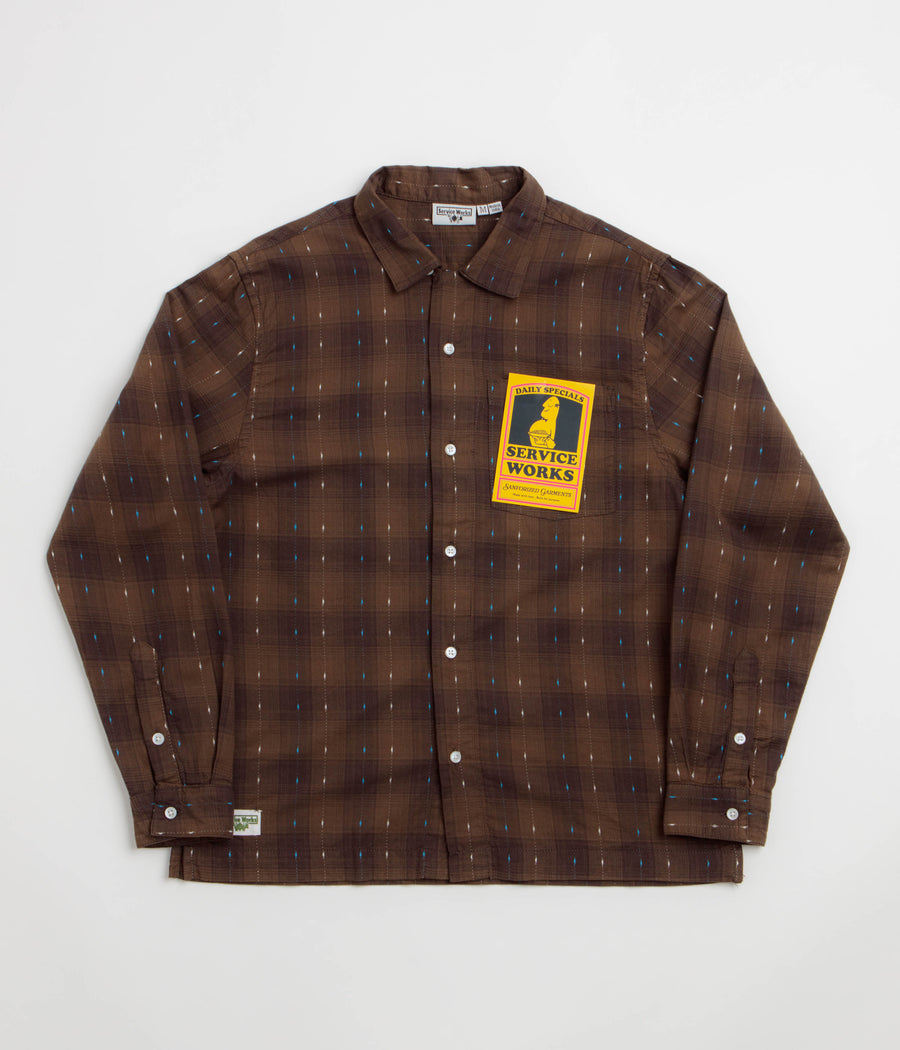 Service Works Drag Stitch Resort Shirt - Brown