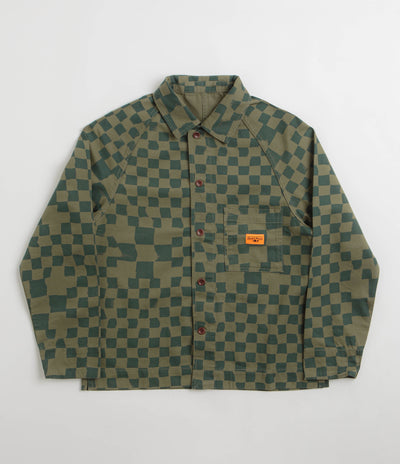 Service Works Drill Printed FOH Jacket in Olive Checker