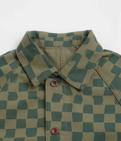Service Works Drill Printed FOH Jacket in Olive Checker
