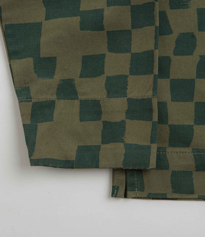 Service Works Drill Printed FOH Jacket in Olive Checker