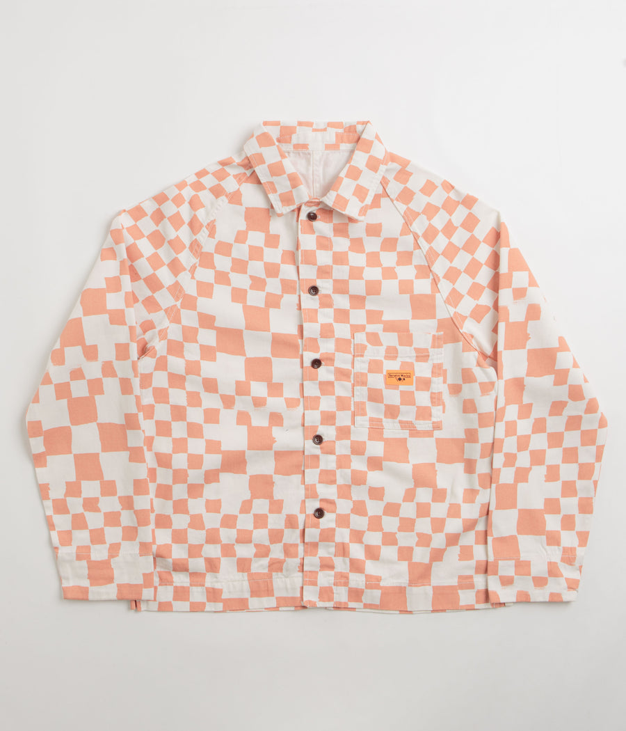 Service Works Drill Printed FOH Jacket in Salmon Checker