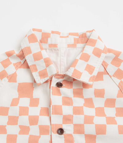 Service Works Drill Printed FOH Jacket in Salmon Checker