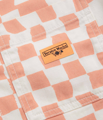 Service Works Drill Printed FOH Jacket in Salmon Checker