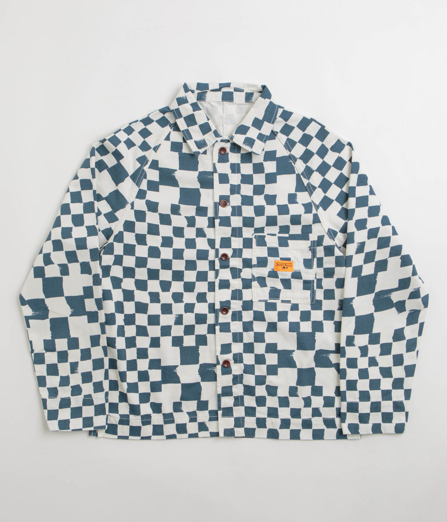 Service Works Drill Printed FOH Jacket in Teal Checker