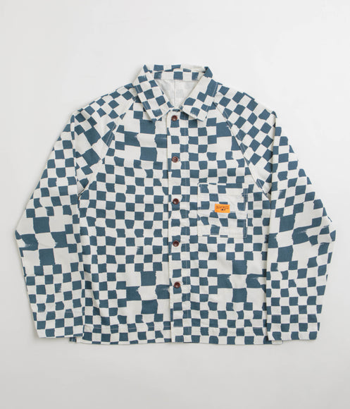 Service Works Drill Printed FOH Jacket - Teal Checker
