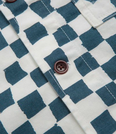 Service Works Drill Printed FOH Jacket - Teal Checker