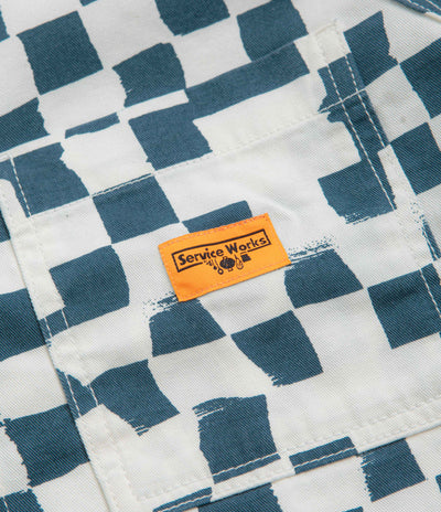 Service Works Drill Printed FOH Jacket - Teal Checker