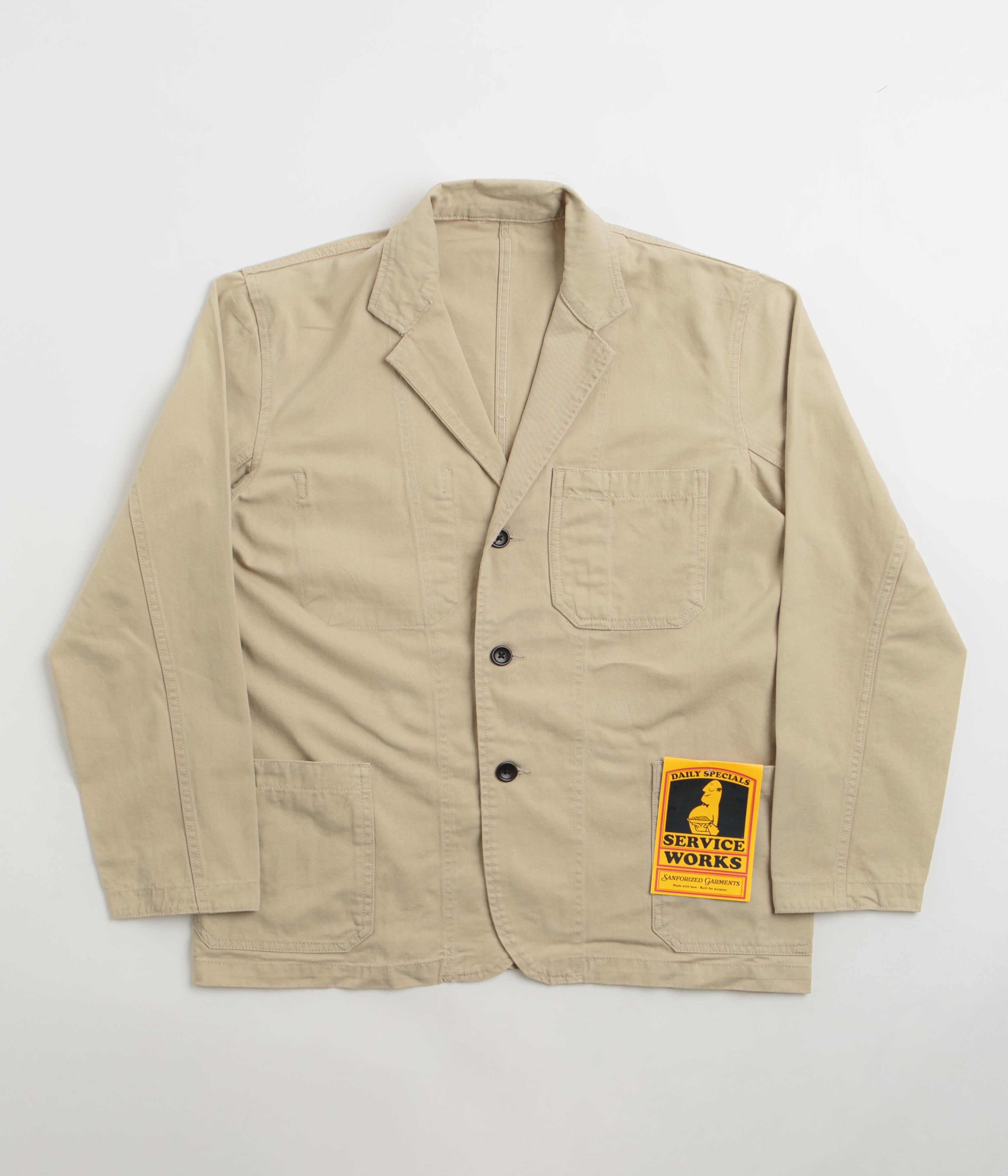 Service Works Drill Server Suit Jacket in Khaki