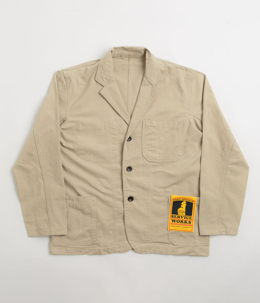 Service Works Drill Server Suit Jacket in Khaki