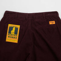 Service Works Fine Cord Part Timer Pants - Burgundy thumbnail