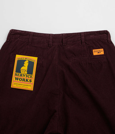 Service Works Fine Cord Part Timer Pants - Burgundy